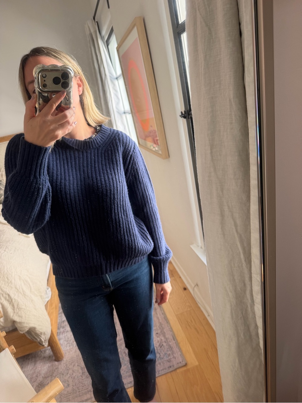3.1 Phillip Lim for Target Navy Ribbed Crewneck Sweater